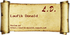 Laufik Donald névjegykártya